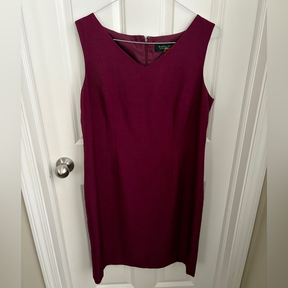 Black Label by Evan Picone Rich Magenta Sheath Sleeveless Dress
